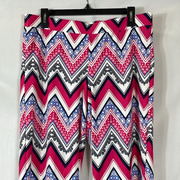 Jude Connally Pants Size M Pink And Navy Print Wide Leg Pull On EUC - Picture 2 of 7